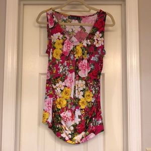 Sleeveless floral shirt
